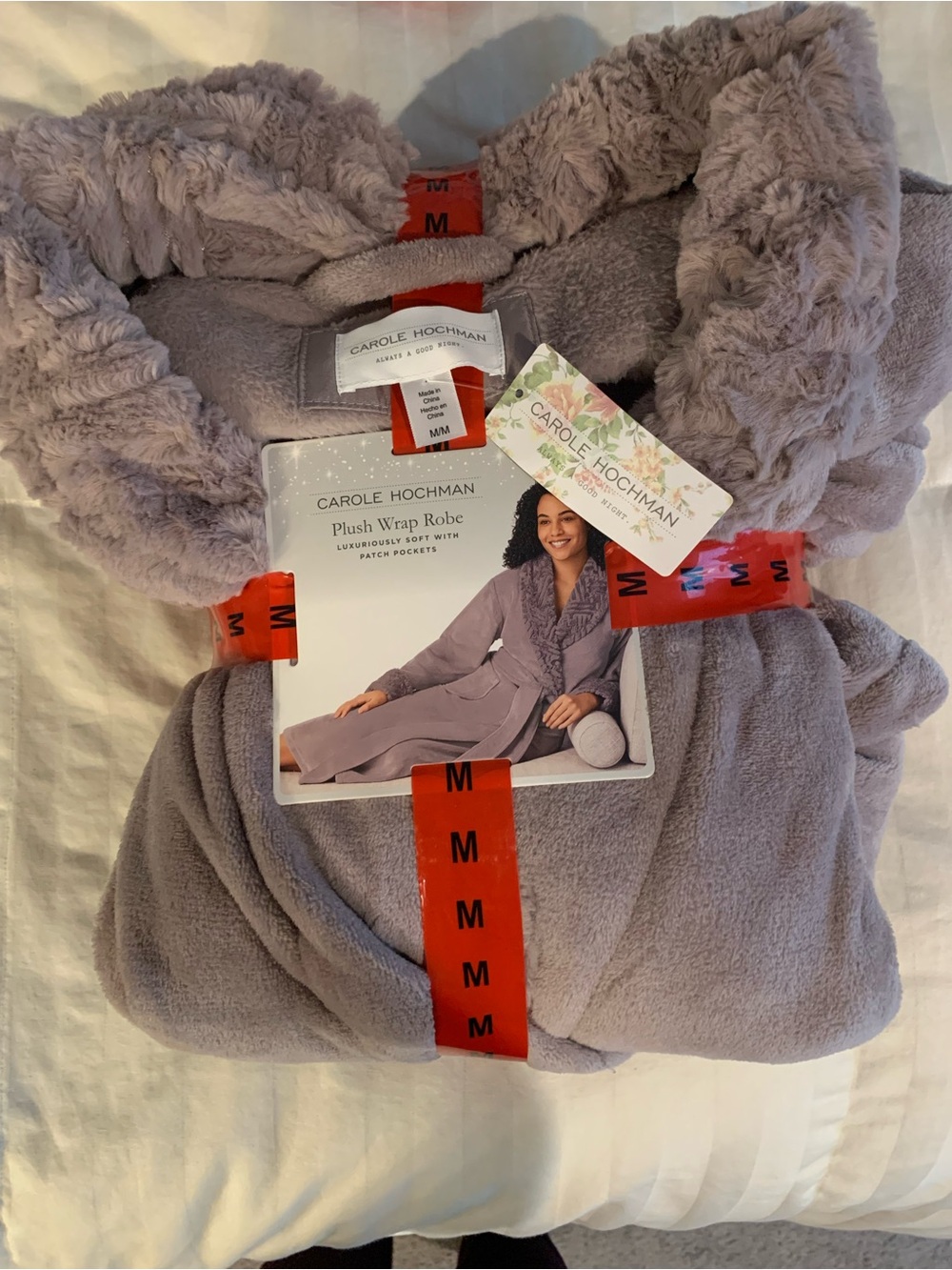 Midnight by Carole Hochman Plush Wrap Robe — Lavender